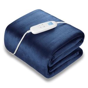 Electric Heated Blanket Queen Size 84" x 90" | 6 Heating Levels & 8h Auto Timer | Full Body Fast Heating and Ultra Soft Flannel, Machine Washable Bed Sofa Home Office Use, Blue