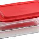 Pyrex Basics 2-Qt Glass Baking Dish with Lid, Tempered Glass Baking Dish with Large Handles, Non-Toxic, BPA-Free Lid, Dishwashwer, Microwave, Freezer and Pre-Heated Oven Safe
