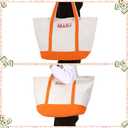 3 Pcs Empty Mahjong Canvas Bag Gift Embroidered American Mahjong Set Incl Tiles Bag and Racks & Pushers Drawstring Bags(Orange,Regular)