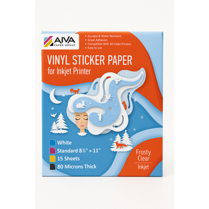 Printable Vinyl Sticker Paper for Inkjet Printer - Matte White - 15 Self-Adhesive Sheets - Waterproof Decal Paper - Standard Letter Size 8.5"x11"