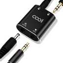 Cooidea 2 Channel Stereo Audio Mixer - Metal Shell, AUX Interface Support 2 In 1 Out Mini Stereo Sound Mixer Includes 1-Meter Audio Cables - For PC, Phone, Laptop, Headphones
