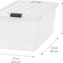 IRIS USA 91 Qt Stackable Plastic Storage Bins with Lids, 4 Pack - BPA-Free, See-Through Organizing Solution, Latches, Durable Nestable Containers, Secure Pull Handle, Made in USA - Clear