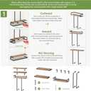 Towel Racks for Bathroom-Wall Mounted Floating Shelves for Wall Bathroom Bedroom Kitchen Living Room, Hanging Book Shelves Decor Bathroom Organizer, 16 inch Solid Wood, Carbonized Wood Color