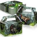 24 Pieces Dinosaur Treat Boxes Dinosaur Party Favor Boxes Animal Theme Party Decorations Candy Goodie Gift Containers for Kids Boys Girl Dino Birthday Presents Decorations Supplies, Medium Size