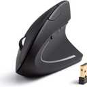 KT 2.4G Wireless Vertical Ergonomic Optical Mouse, 800/1200 /1600 DPI, 5 Buttons for Laptop, Desktop, PC, MacBook Black