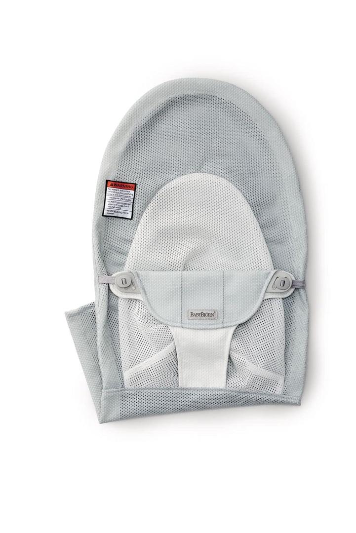 BabyBjrn Fabric Seat for Bouncer, Mesh, Silver/White