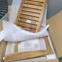18" Standard Teak Shower Bench with Shelf & Handle - Waterproof, Non-Slip Bath Stool, 300 lbs Capacity - Fits Standard Tubs/Showers & Outdoor Use (Patented)