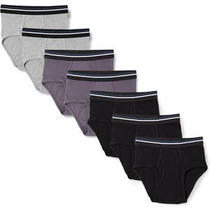 Amazon Essentials Men's Breathable Ribbed Knit Briefs with Elasticized Waistband, Multipacks, Black/Charcoal/Grey Heather XL