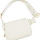 Uygafly Cross Body Fanny Pack for Women,Fashion Waist Packs Crossbody Bags,Belt Bag with Adjustable Strap - Cream