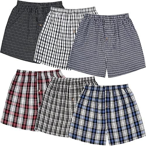 JupiterSecret Men's Woven Boxers Underwear Pack Cotton Boxer Shorts Assorted Colors Size XL