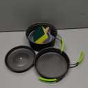 7Pcs Camping Pan Set - Backpack Cookware Pot and Pans Set, Survival Cooking Kit for Hiking, Picnic (Green)