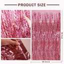 Pink Foil Curtain & Fringe Backdrop - Party & Bachelorette Decorations for Women - Valentine's Day & Birthday Celebrations (5 pack)