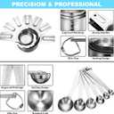 20-Piece Measuring Cups and Spoons Set, Nesting Stainless Steel Measuring Cups Spoons with Plastic Measuring Cup for Dry and Liquid Ingredients, Kitchen Cooking & Baking Gadgets