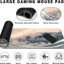 Long Gaming Mouse Pad Extended Anime Large Desk Pad with Non-Slip Base Full Keyboard Mat with Stitched Edges for Gaming and Office 31.5 x 11.8 inches (Town Wave)