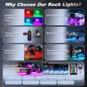 4Pods RGB LED Rock Lights for UTV SXS RZR Can-Am Four Wheeler Side by Side ATV Offroad Golf Cart, Multicolor Underglow Light Kit with APP/RF Remote Music Sync Neon Vehicle Accent Light 12V Waterproof
