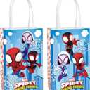 Printed Paper Kraft Bags - 8.25" x 5.25" x 3", 8 Pieces - Perfect for Parties, Gifts & Goodies, Spidey & His Amazing Friends