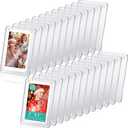 Remerry 24 Pcs Christmas Acrylic Fridge Magnetic Frames for Photos Compatible with Polaroid Instax Mini Pictures Double Sided Clear Fridge Magnetic Frame Xmas Gift for Family Friend 2.36 x 3.54 Inch