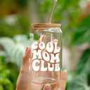 NewEleven Gifts For Mom - Birthday Gifts For Mom From Kids  Unique Birthday Present Ideas For Mother, Wife From Daughter, Son, Husband - 16 Oz Coffee Glass (Cool mom club CF)