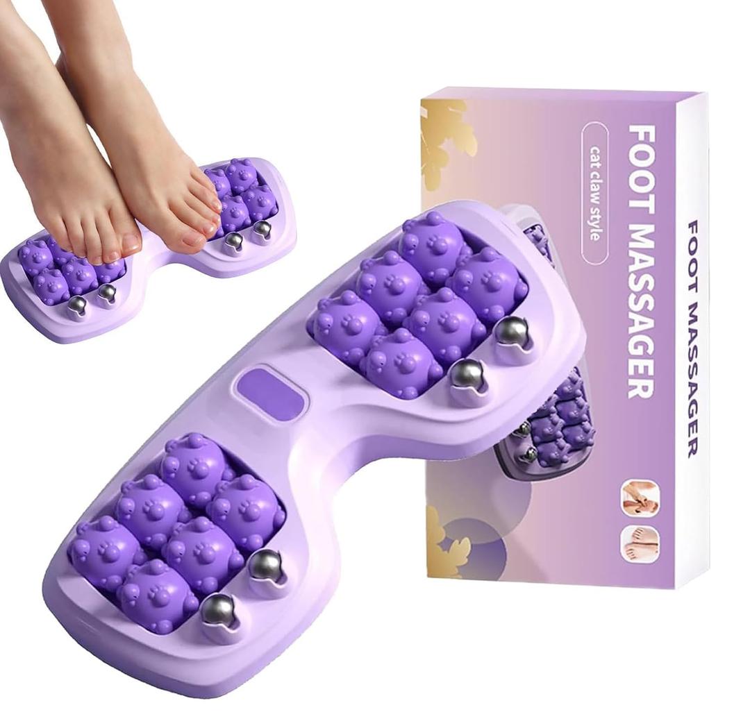 Foot Massager Roller, Dual Foot Roller Portable, Feet Massager for Plantar Fasciitis Treatment, Deep Tissue Muscle Massage, Acupressure Massage Tool, Relaxation Gifts for Home Office Use