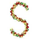 Amooca Christmas Garland Balls Wreath with LED Lights 6ft Window Wall Hanging Ornaments Christmas Tree Decors Holiday Party Home Decoration Red Gold Green