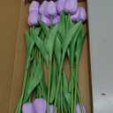 Purple Faux Tulips Real Touch (20 Pcs) - 13.5 Inch Premium PU Artificial Flowers for Valentine's Day, Spring & Easter Home Decor, Wedding Bouquet