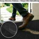 5' x 8' Indoor Outdoor Door Mat,Heavy Duty Commercial Grade Entrance Rug with PVC Non-Slip Backing, Durable Welcome Mat for Front/Back Door,Entryway,Low Profile Design with Mud Scraping Grooves(Black)