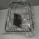 Over the Sink Expandable Dish Drainer Drying Rack In Stainless Steel for Small Kitchen, Counter Space Saving Modern Compact Metal Above Plate Dryer Strainer, Adjustable Hanging Inside Drain Holder (Black)