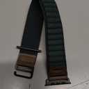 Alpine Loop with Leather Design for Apple Watch Ultra 3/2/1 Bands 49mm 46mm 45mm 44mm 42mm 41mm 40mm 38mm Men Women, Soft Stretchy Nylon Sport Band for iWatch Series 11 10 9 8 7 6 5 4 3 2 1, SE 3 2 1 (Dark Green)