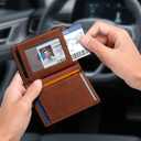 Wallet for Men Slim Leather Wallets for 9-13 Cards, RFID Blocking Thin Card Holder Wallet with ID Window & Stretchable Cash Slot, Minimalist Bifold Small Wallet for Front Pocket, Birthday Gift for Men