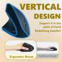 Urby Left Handed Mouse, Vertical Left Handed Ergonomic Wireless Mouse, Ideal for Lefty Users, Gaming & Office Use, Compatible with Windows/macOS/iPadOS. Black