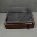 Vinyl Record Player Turntable with Built-in Bluetooth Receiver & 2 Stereo Speakers, 3 Speed 3 Size Portable Retro Record Player for Entertainment and Home Decoration (Brown)