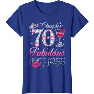 Chapter 70 Fabulous Since 1955 70Th Birthday Gift for Women T-Shirt, M