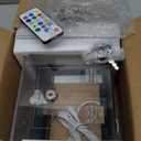 Light Up Tip Jar for Money - Acrylic Donation Ballot Box for Bartender with 2 Sign Holders, Re-mote, LED Light, Lock- Suggestion Box Tip Box for Restaurants Musicians Voting Charity, USB Powered