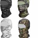 4 Pieces Camo Balaclava Ski Mask Sun Protection Hood Face Cover Full Head Mask for Men and Women for Hunting Fishing