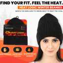 Heat Logic Women Winter Beanie Hat, Warm Stretchy Skull Cap, Soft Cozy Cap, Knit Beanie in Multiple Colors (Black)