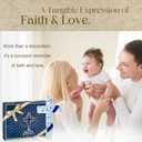 2 x H&D HYALINE & DORA Blue Cross for Car Mirror Hanging Glass Cross Christian Ornaments Christian Gifts for Men Beautiful Jesus Nativity Ornament