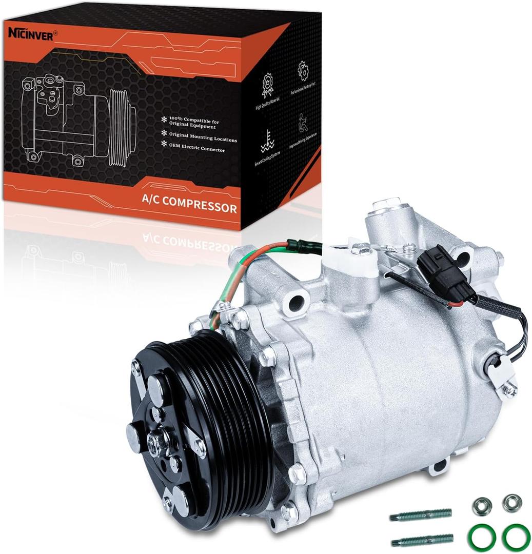 AC compressor Air Conditioning Compressor & A/C Clutch for Honda CR-V 2.4L 2007-2008, 2010-2014, Civic 2012-2014, Fits for Acura RDX 2.3L 2007-2012,  ILX 2.4L 2013-2015, 4717053