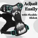 rabbitgoo Dog Harness for Large, No Pull Easy On & Off with 3 Buckles Pet Harness, Adjustable Soft Walking Vest with 2 Clips and Handle, Reflective for Extra Large Dogs, Mountain Black, XL