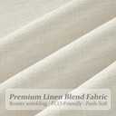 Cream Linen Semi Sheer Curtains 84 Inches Long for Sliding Glass Doors, Memory Shape Pinch Pleated Farmhouse Light Filtering 7FT Length Window Curtain Privacy Drapes with Back Tab (50"Wx84"Lx2 Panels)