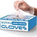 ProHeal Clear Vinyl Disposable Gloves - Food Safe Cooking and Household Cleaning Gloves -Powder and Latex Free Kitchen Glove