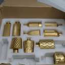 Yaomiao 30 Pcs Vases Bulk Colored Flower Glass Bud Vases Valentine Vintage Colored Glass Bottles Colorful Rustic Embossed for Home Wedding Table Decorations Gifts (Gold Series)