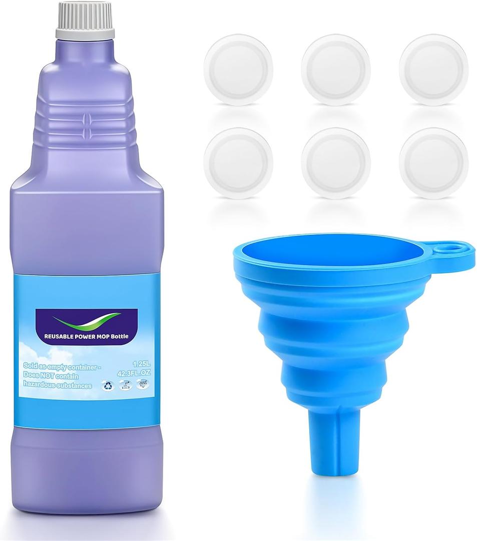 Upgraded Reusable Bottle for Swiffer Wet Jet Mop, 1250ml / 44 FL OZ Large Capacity Cleaner Solution Bottle