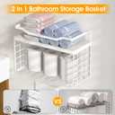 Towel Racks for Bathroom,Towel Rack Wall Mounted, 6 Tier Rolled Or Folded Towel Holder with Floating Shelves, Bathroom Towel Holder for Bath, Hand Towels,Metal,Full White