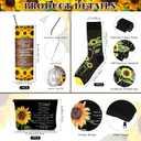 Sieral 3 Pcs Sunflower Gifts for Women Girls with 20 oz Sunflower Tumbler Makeup Bag and Crew Socks Sun Flower Gifts for Teacher Friend Graduation Back to School End of Year Party Favors