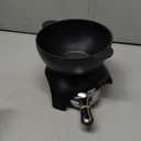 Artestia Cast Iron Fondue Pot for Chocolate, 5-Cup Cheese Fondue Pot with 6 Colored Forks for Fondue Party, 4-6 Person, Black