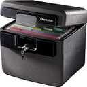 SentrySafe Black Fireproof and Waterproof Safe, File Folder and Document Box with Key Lock, Ex. 14.3 x 15.5 x 13.5 inches, HD4100