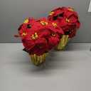 2 Pack 18" Lighted Large Artificial Poinsettias for Outdoors LED Poinsettia Flowers Artificial Faux Poinsettia Plants Poinsettia Christmas Decorations for Office Home Kitchen Decor (Red)