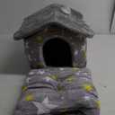 JIUPETY Cute Indoor Dog Houses, Dog Bed with Cover Cave, M Size Up to 15 Lbs Cat and Puppy, Igloo Pet House with Non-Slip Bottom, Grey