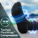 Juclise Compression Running Socks, Bamboo Viscose Coolmax Moisture-Wicking Anti-Blister Athletic Hiking Workout Gym Padded(S,Blue+Lime+Black) (Blue, S)