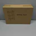 UDEAR 3-Tier Rolling Utility Cart,Multifunctional Storage Shelves with Handle and Lockable Wheels for Room,Office,Kitchen,Bathroom,with 3 Hanging Cups,Green